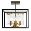 Load image into Gallery viewer, Farmhouze Light-4-Light Square Water Glass Shade Semi Flush Mount-Ceiling Light-4-Light-