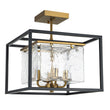Load image into Gallery viewer, Farmhouze Light-4-Light Square Water Glass Shade Semi Flush Mount-Ceiling Light-4-Light-