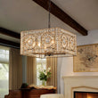 Load image into Gallery viewer, Farmhouze Light - 4 - Light Vintage French Crystal Square Lantern Pendant - Chandelier - Black -