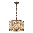 Load image into Gallery viewer, Farmhouze Light - 4 - Light Vintage Glam Crystal Drum Lantern Pendant - Chandelier - Medium -