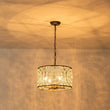 Load image into Gallery viewer, Farmhouze Light - 4 - Light Vintage Glam Crystal Drum Lantern Pendant - Chandelier - Small -