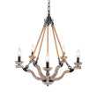 Load image into Gallery viewer, Farmhouze Light - 5 - Light Antique Wood Hemp Rope Candle Style Chandelier - Chandelier - Poplar+Hemp Rope -