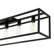 Load image into Gallery viewer, Farmhouze Light - 5 - Light Black Rectangular Cage Flush Mount Ceiling Light - Ceiling Light - 5 Bulbs -