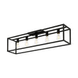 Load image into Gallery viewer, Farmhouze Light - 5 - Light Black Rectangular Cage Flush Mount Ceiling Light - Ceiling Light - 5 Bulbs -
