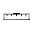 Load image into Gallery viewer, Farmhouze Light - 5 - Light Black Rectangular Cage Flush Mount Ceiling Light - Ceiling Light - 5 Bulbs -