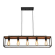 Load image into Gallery viewer, Farmhouze Light-5-Light Rectangular Cage Kitchen Island Pendant-Chandelier-Black-