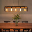 Load image into Gallery viewer, Farmhouze Light-5-Light Rectangular Cage Kitchen Island Pendant-Chandelier-Black-