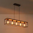 Load image into Gallery viewer, Farmhouze Light-5-Light Rectangular Cage Kitchen Island Pendant-Chandelier-Black-