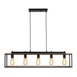 Load image into Gallery viewer, Farmhouze Light-5-Light Rectangular Cage Kitchen Island Pendant-Chandelier-Black-
