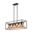 Load image into Gallery viewer, Farmhouze Light - 5 - Light Vintage Rustic Rectangle Kitchen Island Pendant - Chandelier - 5 - Light -