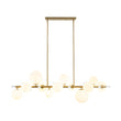 Load image into Gallery viewer, Farmhouze Light - 56” Modern Milky Glass Globe Island Pendant Chandelier - Chandelier - Brass -