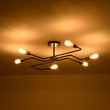 Load image into Gallery viewer, Farmhouze Light - 6 - Light Black Brass Curved Linear Sputnik Ceiling Light - Ceiling Light - 6 Bulb -