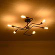 Load image into Gallery viewer, Farmhouze Light - 6 - Light Black Brass Curved Linear Sputnik Ceiling Light - Ceiling Light - 6 Bulb -