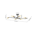 Load image into Gallery viewer, Farmhouze Light - 6 - Light Black Brass Curved Linear Sputnik Ceiling Light - Ceiling Light - 6 Bulb -