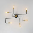 Load image into Gallery viewer, Farmhouze Light - 6 - Light Black Brass Curved Linear Sputnik Ceiling Light - Ceiling Light - 6 Bulb -
