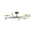 Load image into Gallery viewer, Farmhouze Light - 6 - Light Black Brass Curved Linear Sputnik Ceiling Light - Ceiling Light - 6 Bulb -
