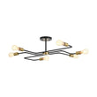 Load image into Gallery viewer, Farmhouze Light - 6 - Light Black Brass Curved Linear Sputnik Ceiling Light - Ceiling Light - 6 Bulb -