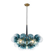 Load image into Gallery viewer, Farmhouze Light - 6 - Light Dimmable Cluster Glass Globe Blue Bubble Chandelier - Chandelier - Gradual Blue -