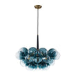 Load image into Gallery viewer, Farmhouze Light - 6 - Light Dimmable Cluster Glass Globe Blue Bubble Chandelier - Chandelier - Gradual Blue -