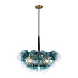 Load image into Gallery viewer, Farmhouze Light - 6 - Light Dimmable Cluster Glass Globe Blue Bubble Chandelier - Chandelier - Gradual Blue -