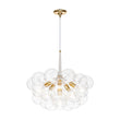 Load image into Gallery viewer, Farmhouze Light - 6 - Light Dimmable Glam Cluster Glass Globe Bubble Chandelier - Chandelier - Brown + Brass -