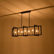 Load image into Gallery viewer, Farmhouze Light - 7 - Light Black Brass Rectangle Kitchen Island Linear Pendant - Chandelier - 7 - Light -