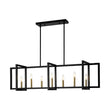 Load image into Gallery viewer, Farmhouze Light - 7 - Light Black Brass Rectangle Kitchen Island Linear Pendant - Chandelier - 7 - Light -