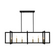 Load image into Gallery viewer, Farmhouze Light - 7 - Light Black Brass Rectangle Kitchen Island Linear Pendant - Chandelier - 7 - Light -