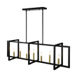 Load image into Gallery viewer, Farmhouze Light - 7 - Light Black Brass Rectangle Kitchen Island Linear Pendant - Chandelier - 7 - Light -