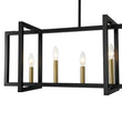 Load image into Gallery viewer, Farmhouze Light - 7 - Light Black Brass Rectangle Kitchen Island Linear Pendant - Chandelier - 7 - Light -