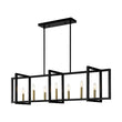 Load image into Gallery viewer, Farmhouze Light - 7 - Light Black Brass Rectangle Kitchen Island Linear Pendant - Chandelier - 7 - Light -