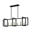 Load image into Gallery viewer, Farmhouze Light - 7 - Light Black Brass Rectangle Kitchen Island Linear Pendant - Chandelier - 7 - Light -