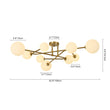 Load image into Gallery viewer, Farmhouze Light - 9 - Light Sputnik Glass Globe Semi Flush Ceiling Light - Ceiling Light - Brass -