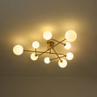 Load image into Gallery viewer, Farmhouze Light - 9 - Light Sputnik Glass Globe Semi Flush Ceiling Light - Ceiling Light - Brass -