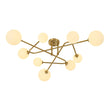 Load image into Gallery viewer, Farmhouze Light - 9 - Light Sputnik Glass Globe Semi Flush Ceiling Light - Ceiling Light - Brass -
