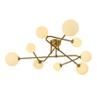 Load image into Gallery viewer, Farmhouze Light - 9 - Light Sputnik Glass Globe Semi Flush Ceiling Light - Ceiling Light - Brass -