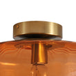 Load image into Gallery viewer, Farmhouze Light - Amber Reeded Glass Drum Single Semi Flush Ceiling Light - Ceiling Light - Amber Glass -