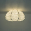 Load image into Gallery viewer, Farmhouze Light - Ambient Round Cage White Silk Flush Mount Light - Ceiling Light - 19 in -
