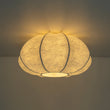 Load image into Gallery viewer, Farmhouze Light - Ambient Round Cage White Silk Flush Mount Light - Ceiling Light - 19 in -