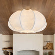 Load image into Gallery viewer, Farmhouze Light - Ambient Round Cage White Silk Flush Mount Light - Ceiling Light - 19 in -