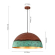 Load image into Gallery viewer, Farmhouze Light - Antique Oversized Oxidized Copper Iron Dome Pendant Light - Chandelier - 15in -