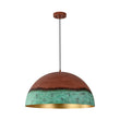Load image into Gallery viewer, Farmhouze Light - Antique Oversized Oxidized Copper Iron Dome Pendant Light - Chandelier - 15in -