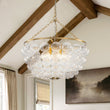 Load image into Gallery viewer, Farmhouze Light - Art Deco Glam Cascading Swirled Glass Bubble Chandelier - Chandelier - 23.6 in -