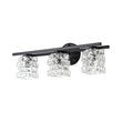 Load image into Gallery viewer, Farmhouze Light - Black Chrome Crystal Accented Bathroom Vanity Wall Light - Wall Sconce - 3 Bulbs -