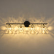 Load image into Gallery viewer, Farmhouze Light - Black Chrome Crystal Accented Bathroom Vanity Wall Light - Wall Sconce - 4 Bulbs -
