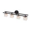 Load image into Gallery viewer, Farmhouze Light - Black Chrome Crystal Accented Bathroom Vanity Wall Light - Wall Sconce - 4 Bulbs -