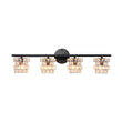 Load image into Gallery viewer, Farmhouze Light - Black Chrome Crystal Accented Bathroom Vanity Wall Light - Wall Sconce - 4 Bulbs -