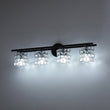 Load image into Gallery viewer, Farmhouze Light - Black Chrome Crystal Accented Bathroom Vanity Wall Light - Wall Sconce - 4 Bulbs -