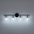 Load image into Gallery viewer, Farmhouze Light - Black Chrome Crystal Accented Bathroom Vanity Wall Light - Wall Sconce - 4 Bulbs -