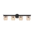 Load image into Gallery viewer, Farmhouze Light - Black Chrome Crystal Accented Bathroom Vanity Wall Light - Wall Sconce - 4 Bulbs -